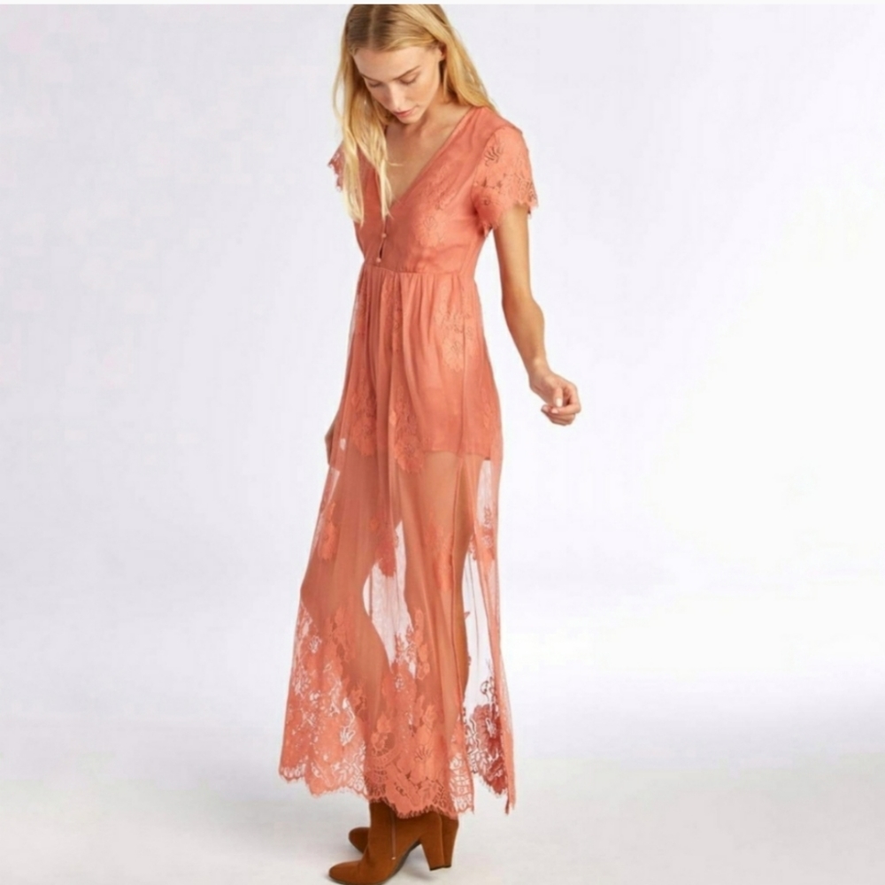 Show Me Your Mumu - Pink Lace Romper Dress